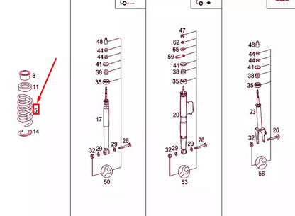 NEW MERCEDES-BENZ E W210 FRONT COIL SPRING A2103211604 ORIGINAL