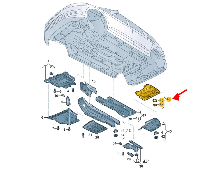 NEW VW TOURAN 5T MK2 REAR SILENCER HEAT SHIELD 5QA825701A ORIGINAL