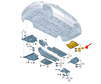 NEW VW TOURAN 5T MK2 REAR SILENCER HEAT SHIELD 5QA825701A ORIGINAL