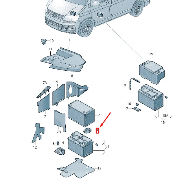 NEW VW TRANSPORTER VI T6 BATTERY TERM. - COVER CAP 7E0971813 ORIGINAL