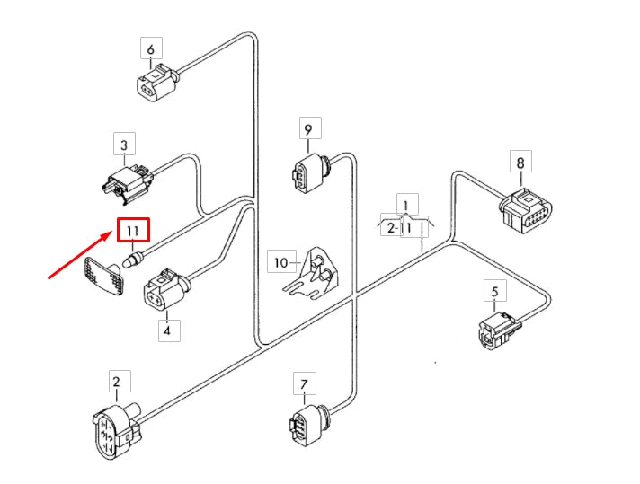 NEW VW GOLF 5K MK6 FRONT SIDE TURN SIGNAL WIRING HARNESS 1Q0971275C ORIGINAL