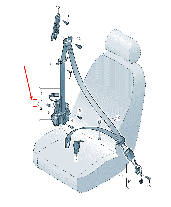 new audi a6 avant c7 front left seatbelt 4g8857705f q0v 4g8857705fq0v original
