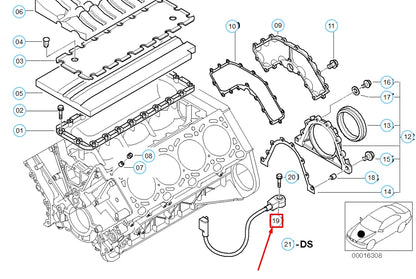 NEW BMW 5 E39 KNOCK DETONATION PING SENSOR 12141741648 ORIGINAL