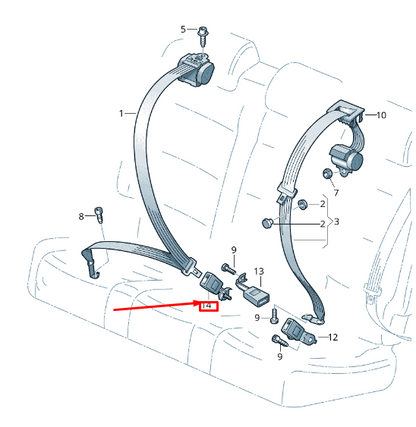 new audi q5 8r rear right seat buckle 8r0857754f original