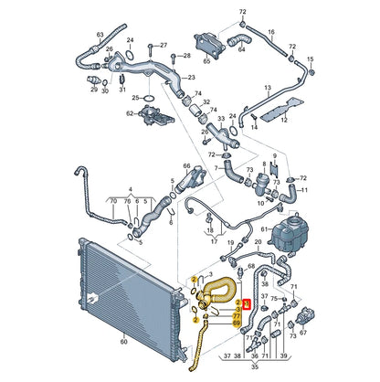 NEW AUDI Q7 4M WATER RADIATOR HOSE 4M0122101AK 2018 ORIGINAL