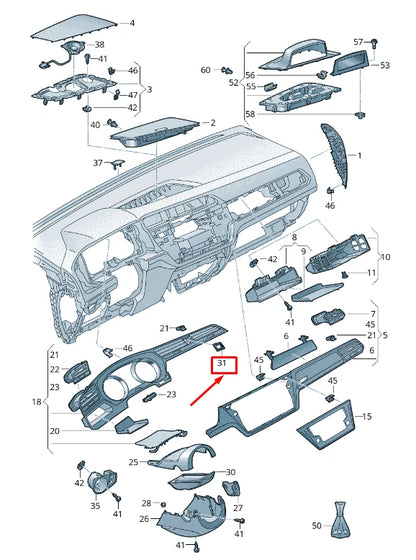 NEW VW TOURAN 5T SWITCH TRIM RHD 5TC8573681QB