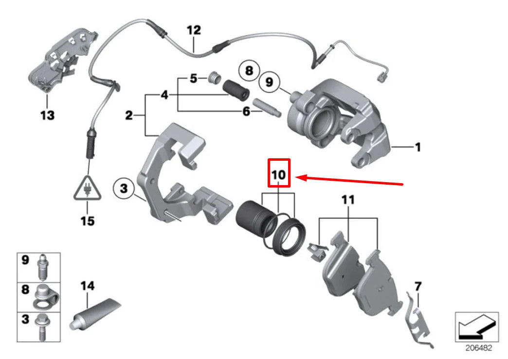 NEW BMW 5 E60 REAR CALIPER REBUILD KIT 34216753682 6753682 ORIGINAL