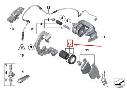 NEW BMW 5 E60 REAR CALIPER REBUILD KIT 34216753682 6753682 ORIGINAL