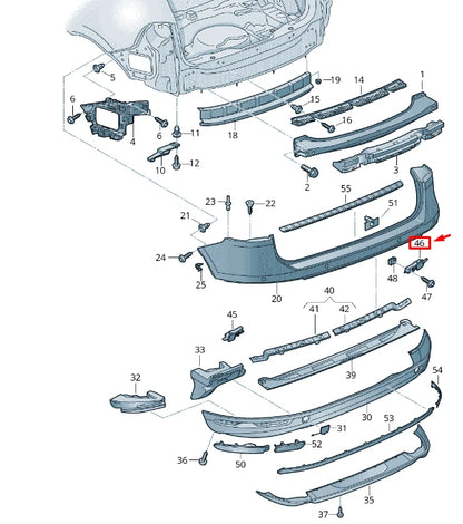 NEW VW TOUAREG 7P MK2 REAR BUMPER RIGHT ADAPTER 7P6802398A