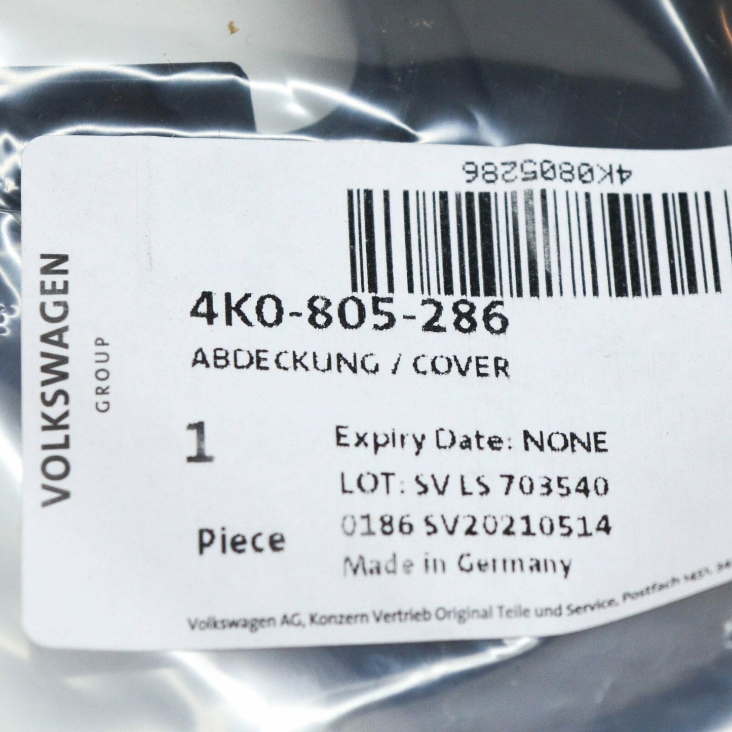 NEW AUDI A6 C8 FRONT HOOD LATCH RIGHT COVER 4K0805286 ORIGINAL