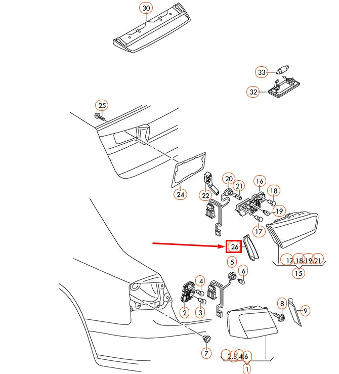 NEW AUDI A6 4G C7 REAR RIGHT TAILLIGHT LAMP TRIM 4G5945256 ORIGINAL