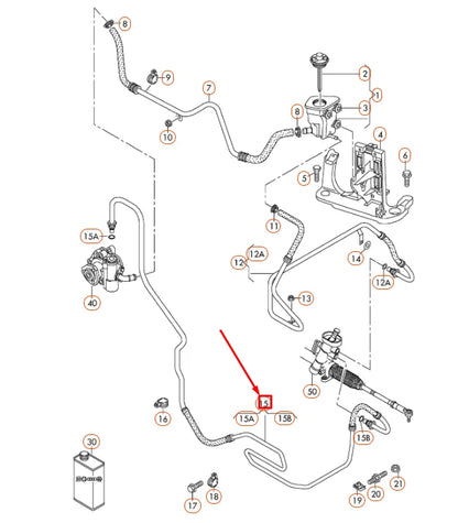 NEW VOLKSWAGEN BEETLE A5 POWER STEERING PRESSURE HOSE 5C0422893BK ORIGINAL
