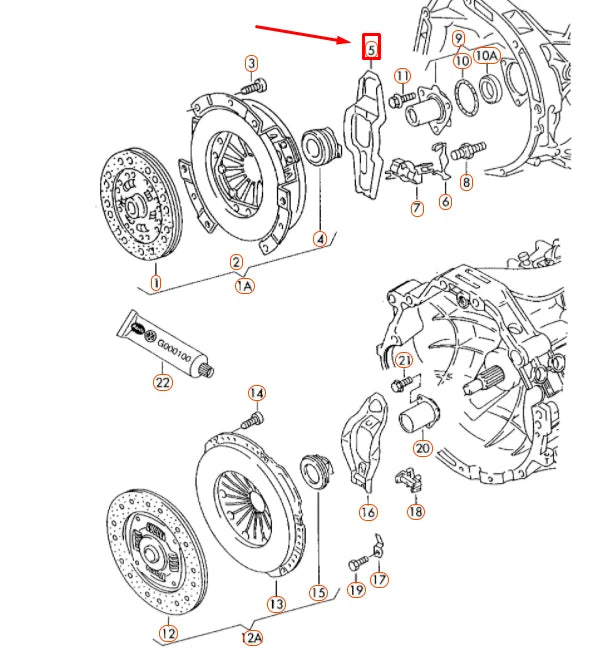 NEW AUDI A4 B7 CLUTCH OPERATING LEVER 01X141719B ORIGINAL