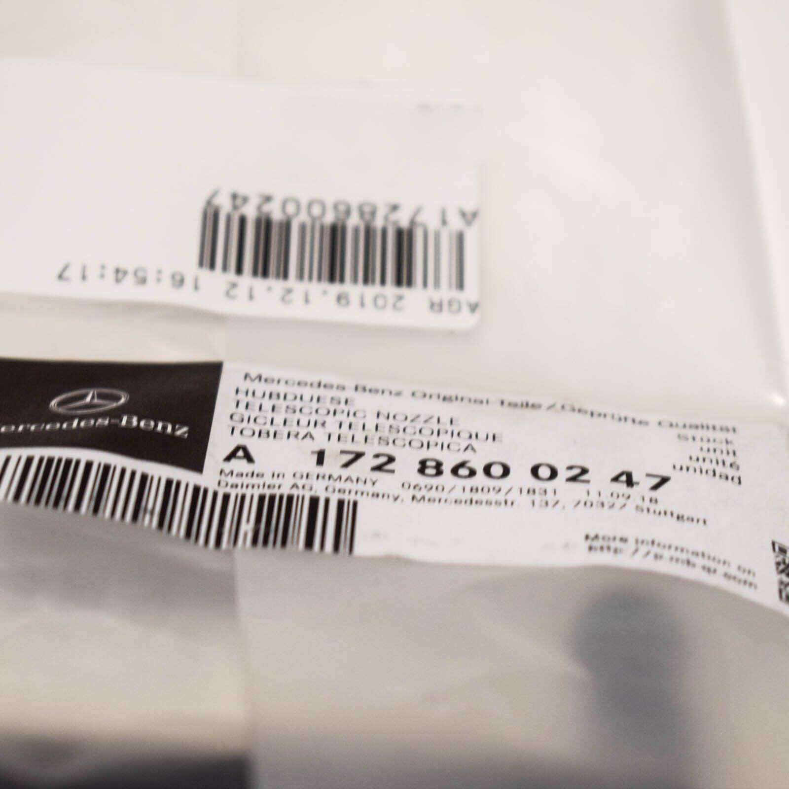 NEW MERCEDES-BENZ SLK R172 RIGHT SIDE HEADLIGHT WASHER A1728600247 ORIGINAL