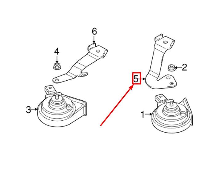 NEW VOLKSWAGEN JETTA A6 MK6 HIGH NOTE HORN SIGNAL BRACKET 1K0951182H ORIGINAL