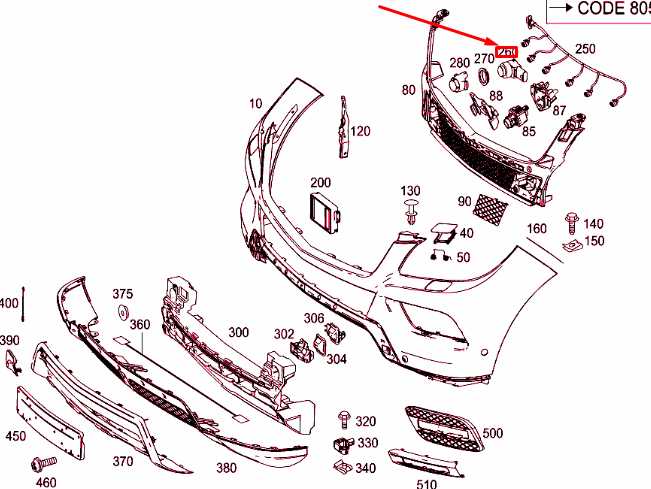 NEW MERCEDES-BENZ GLE W166 FRONT BUMPER DISTANCE SENSOR A21254200189775 ORIGINAL