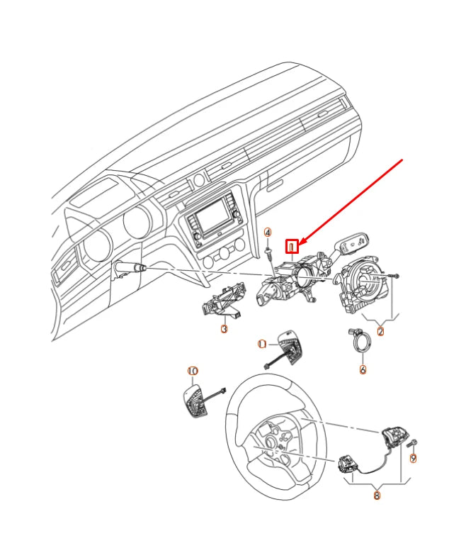 NEW VW PASSAT B8 3G STEERING COLUMN COMBINATION SWITCH 5Q0953502MIGI
