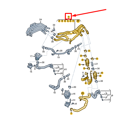 new audi q4 e-tron engine coolant hose 1ea122049al original