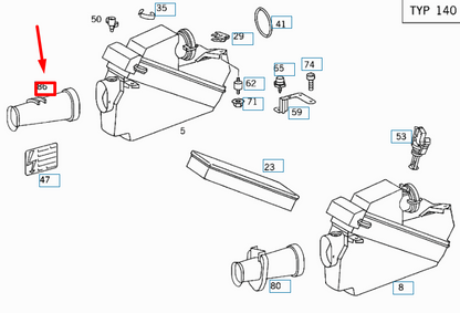 NEW MERCEDES-BENZ S W140 AIR CLEANER LEFT SCOOP A1405280704 ORIGINAL