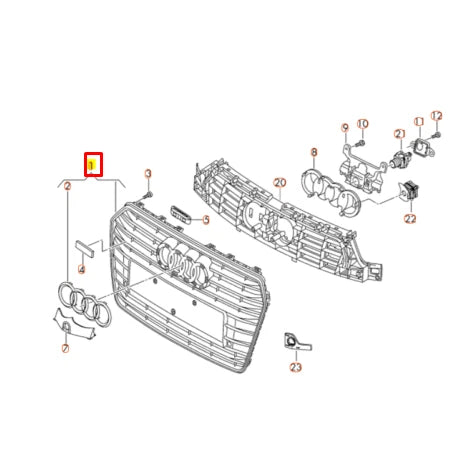 NEW AUDI A6 C7 FRONT BUMPER RADIATOR GRILLE 4G0853651AG T94