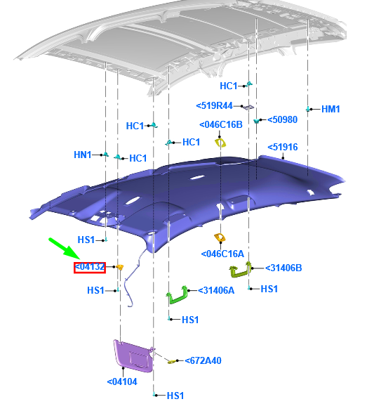 new ford kuga mk2 c520 sun visor retainer cj54-s041k16-ac35b8 2035346 original