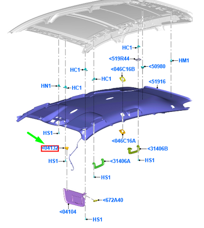 new ford kuga mk2 c520 sun visor retainer cj54-s041k16-ac35b8 2035346 original