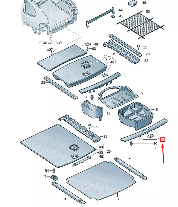 NEW VW TOUAREG 7P MK2 LUGGAGE LOCK TRIM COVER 7P0863459GHX5