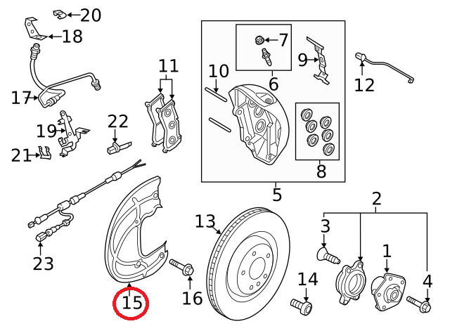 NEW AUDI E-TRON GEN FRONT LEFT BRAKE DISC COVER 4KE615311 ORIGINAL