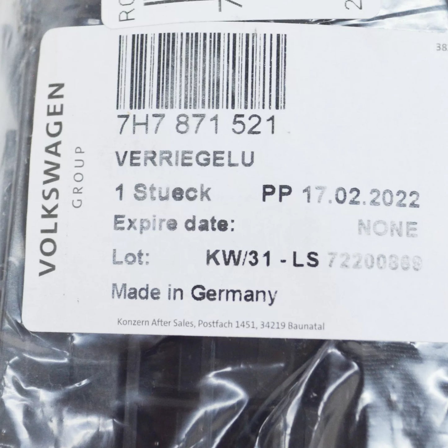 NEW VW TRANSPORTER T5 ELEVATING ROOF EMERGENCY LOCKING 7H7871521 ORIGINAL