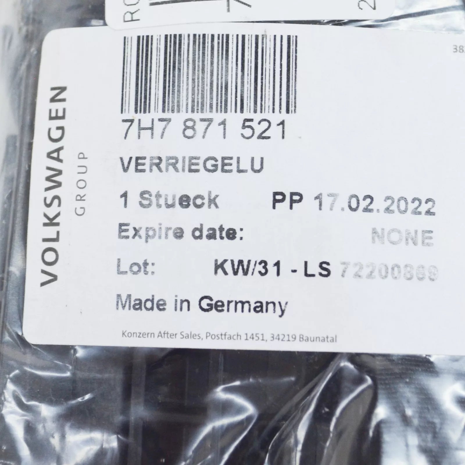 NEW VW TRANSPORTER T5 ELEVATING ROOF EMERGENCY LOCKING 7H7871521 ORIGINAL