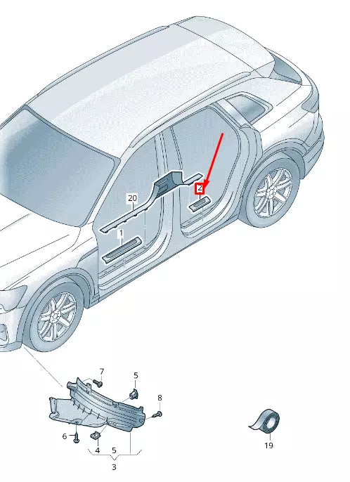 NEW AUDI E-TRON GEN REAR RIGHT SILL TRIM STRIP 4KE853376A9B9