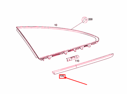 new mercedes-benz cls c218 rear left side window trim strip a2186702700 original