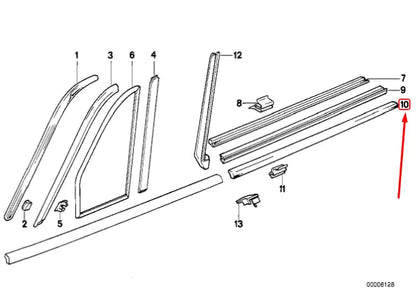 NEW BMW 3 CONVERTIBLE E30 REAR RIGHT WINDOW OUTER MOLDING 51361924758 ORIGINAL