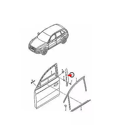 NEW AUDI Q5 8R FRONT LEFT DOOR EXTERIOR B PILLAR COVER 8R0837901P5FQ