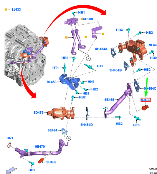 new ford kuga mk3 exhaust gas recirculation pressure sensor 2132912 original