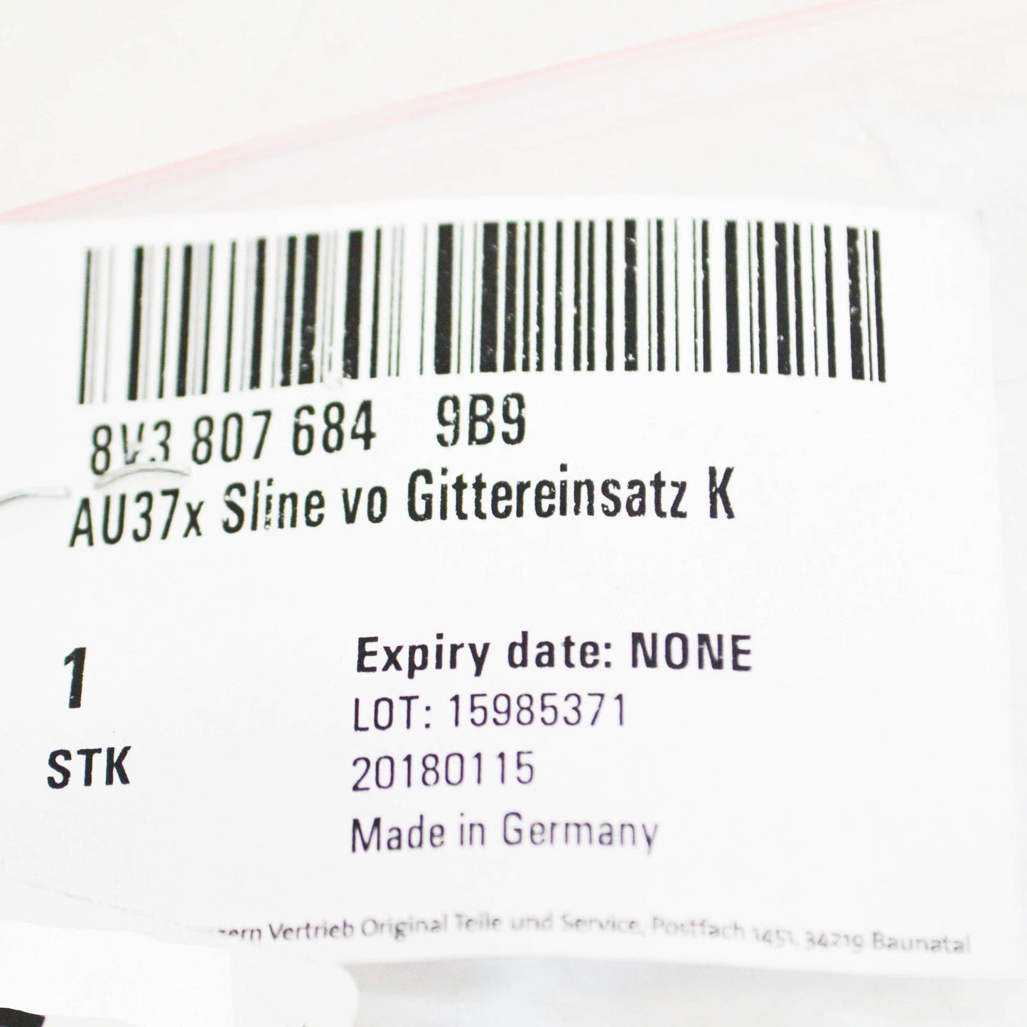 NEW AUDI A3 8V FRONT BUMPER RIGHT SIDE SMALL GRILLE 8V3807684 9B9