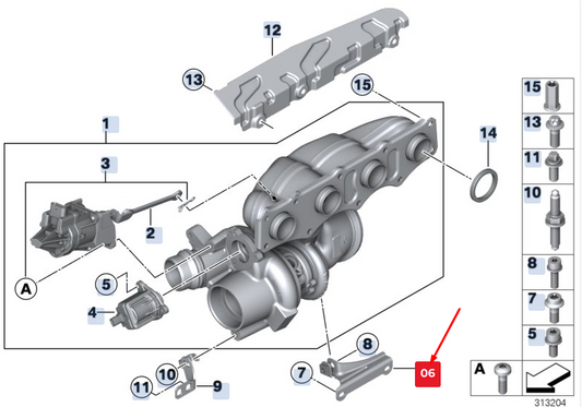 new bmw 5 gran turismo f07 turbocharger support 11657647331 7647331 original