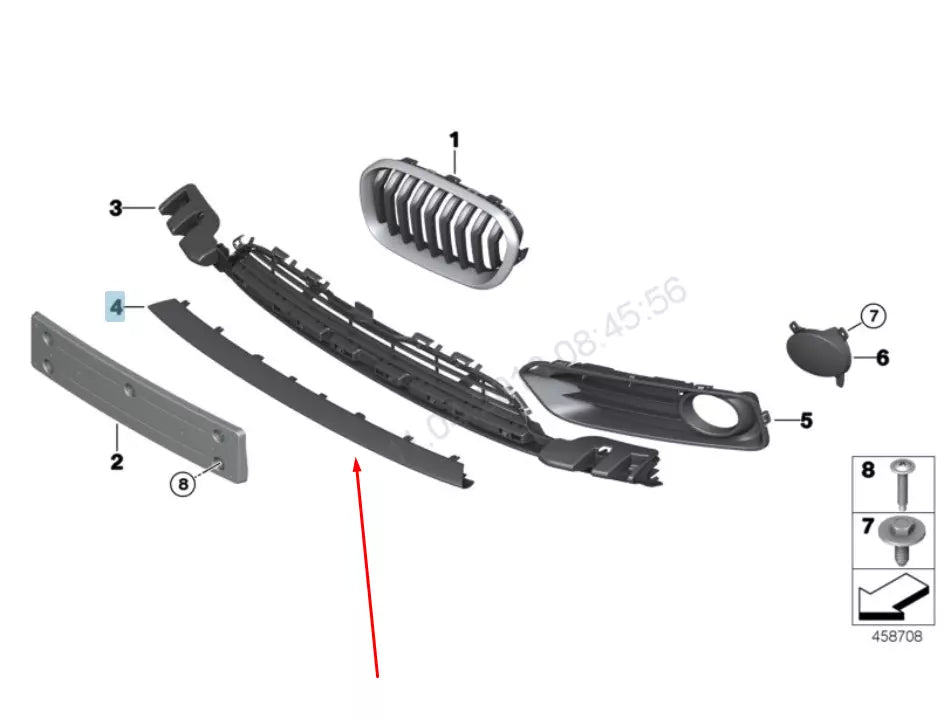 NEW BMW 1 F21 FRONT BUMPER FINISHER ROD TRIM 51117371729 7371729 2015 ORIGINAL