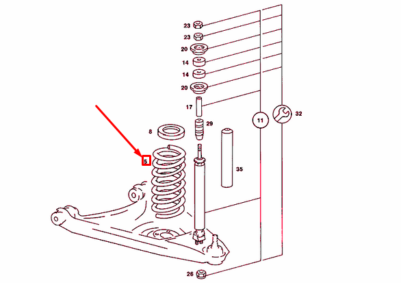 new mercedes-benz sl r107 front coil spring a1153213004 original