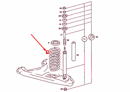 new mercedes-benz sl r107 front coil spring a1153213004 original
