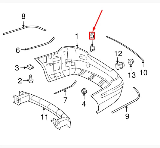 NEW MB CLK C209 REAR BUMPER TOW HOOK PRIMED COVER A20988501269999