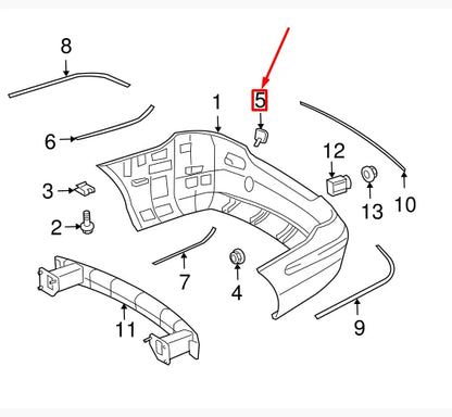 NEW MB CLK C209 REAR BUMPER TOW HOOK PRIMED COVER A20988501269999
