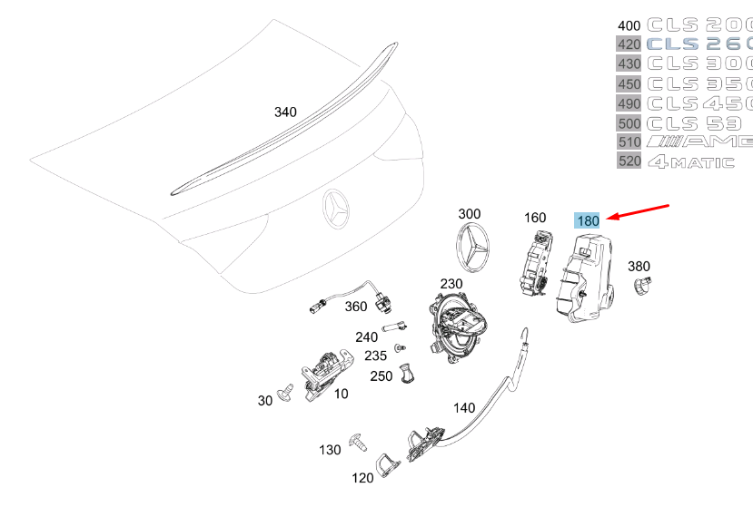new mercedes-benz cls c257 trunk lid drive damping a2137501900 original