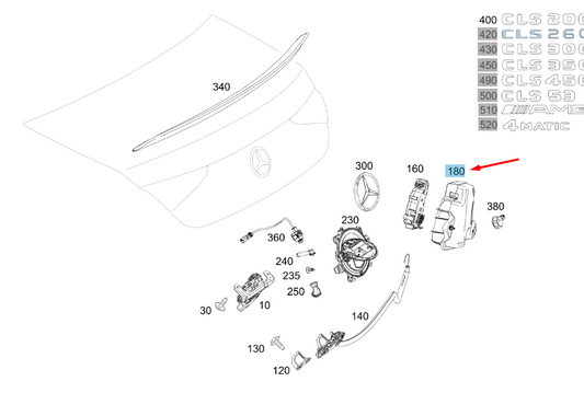 new mercedes-benz cls c257 trunk lid drive damping a2137501900 original