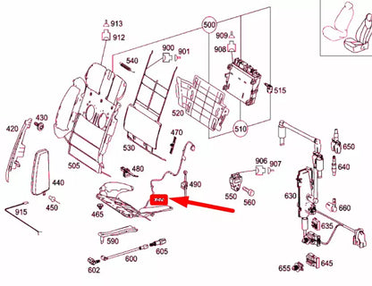 NEW MB S W221 FRONT LEFT SEAT MULTICONTOUR ADJUSTABLE INSERT A2219101404