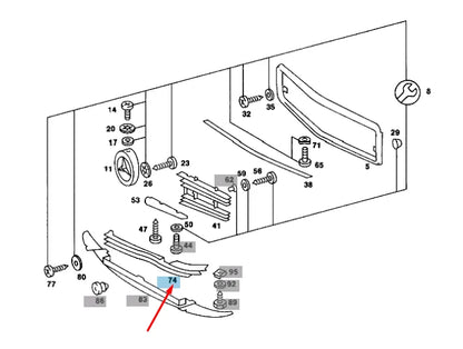 NEW MERCEDES-BENZ SL R107 FRONT RIGHT AIR INLET GRILLE A1078881223 ORIGINAL