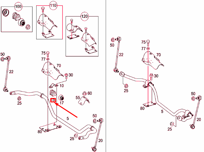 NEW MERCEDES-BENZ VITO W639 FRONT TORSION BAR MOUNT A6393232085 ORIGINAL