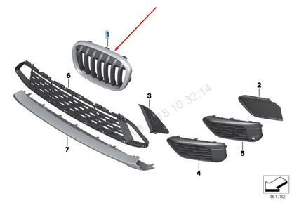 NEW BMW X1 F48 RADIATOR RIGHT GRILLE X LINE 51117383366 7383366 2015 ORIGINAL
