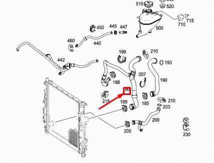 NEW MERCEDES-BENZ ML W164 AMG RADIATOR TOP HOSE A1645013882 ORIGINAL