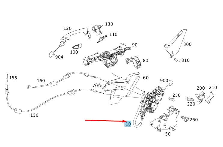 NEW MERCEDES-BENZ C W204 REAR RIGHT DOOR LOCK A2047302835 ORIGINAL